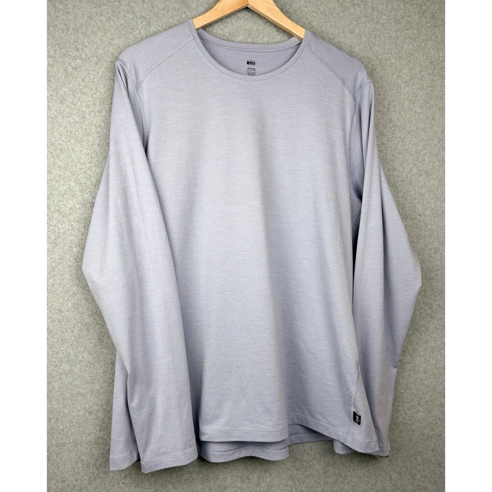 REI Co-op Shirt Mens 2XL Activewear Top Light Blue Grey Long Sleeve